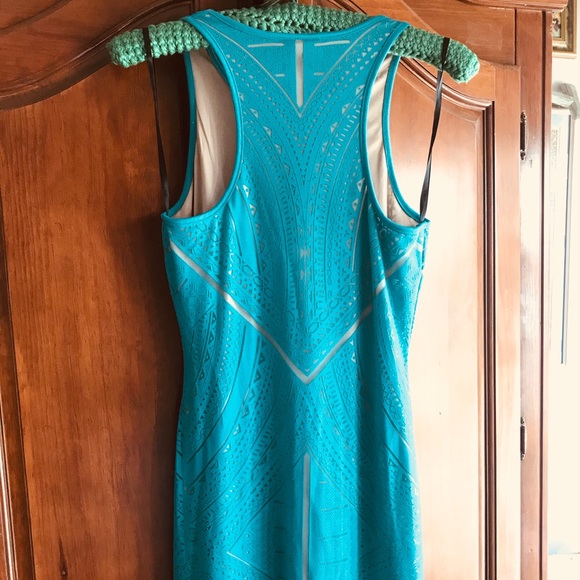 Burnout Bodycon Midi Dress in Sea Going (Teal) - Picture 8 of 8